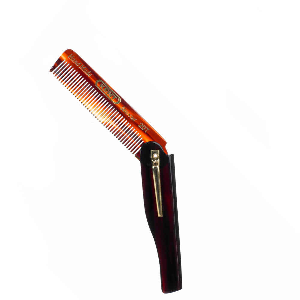 HANDMADE 167MM FOLDING POCKET COMB WITH CLIP