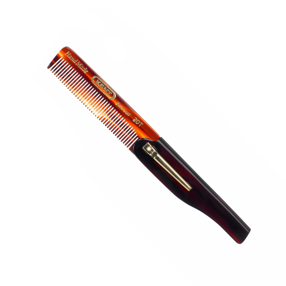 HANDMADE 167MM FOLDING POCKET COMB WITH CLIP