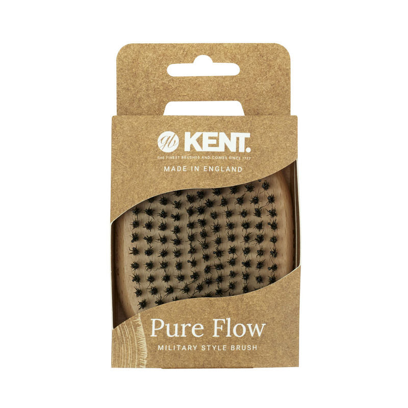PURE FLOW BRISTLE NYLON MIX MILITARY-STYLE HAIR/BEARD BRUSH