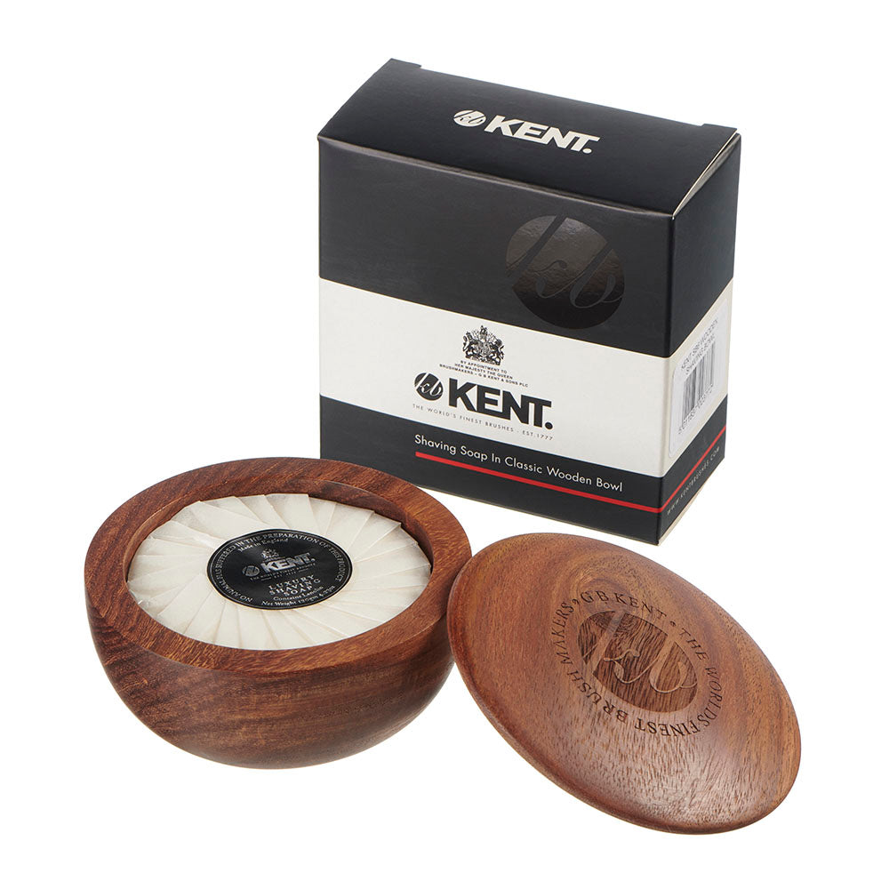 DARK WOOD SHAVING BOWL WITH LUXURY SHAVING SOAP